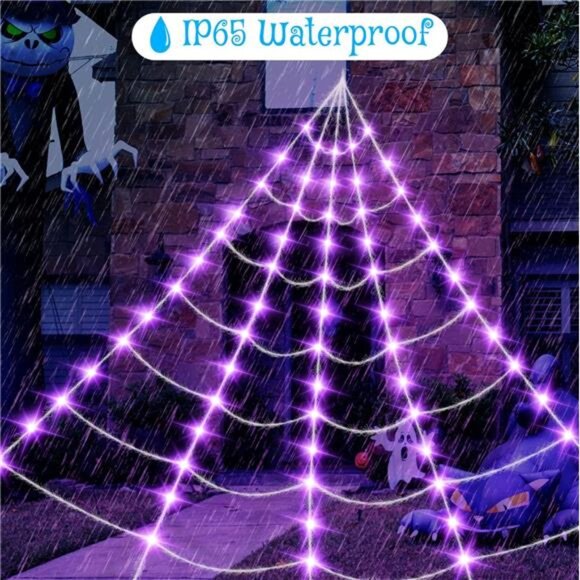 16 Ft Halloween Spider Web Lights – Super-Realistic Giant Cobweb - Picture 5 of 7